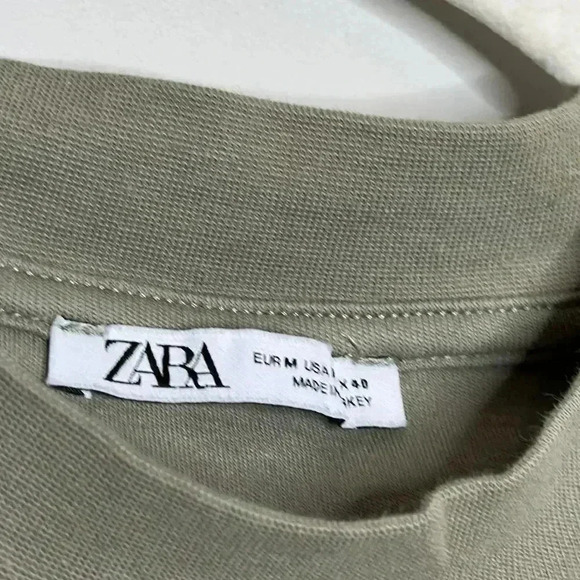 Zara Olive Green Long Sleeve Shirt - Picture 5 of 7